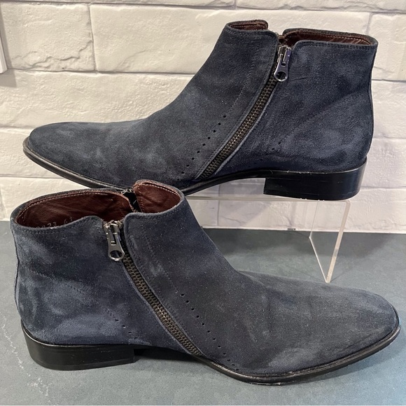 Stefano Castelli sz 41 US 9.5-10 navy suede zip boots main image 8